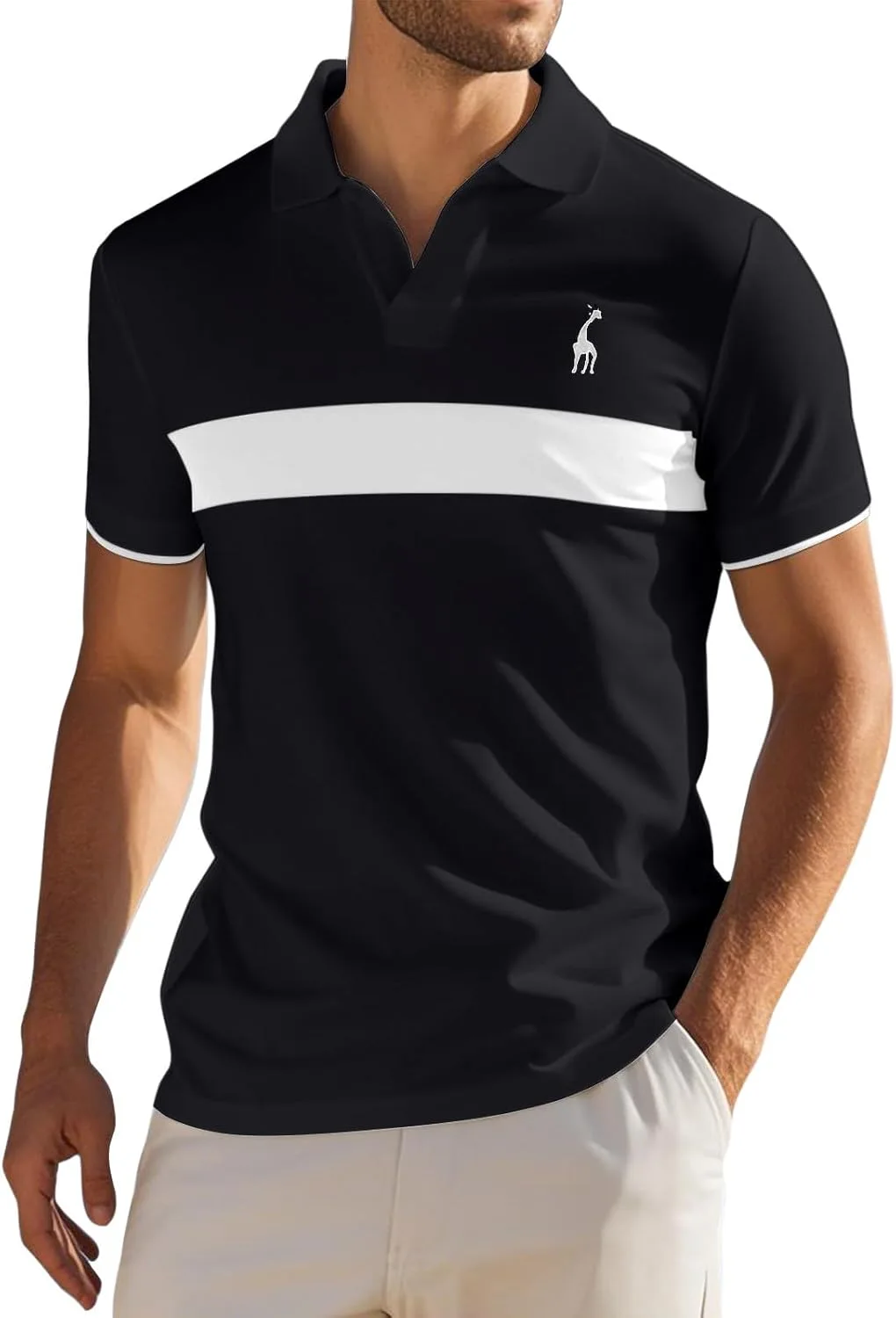 

Мужская поло Color Block с коротким рукавом Sdeycui