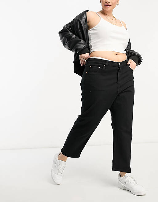 

Черные укороченные джинсы Levi's Plus 501