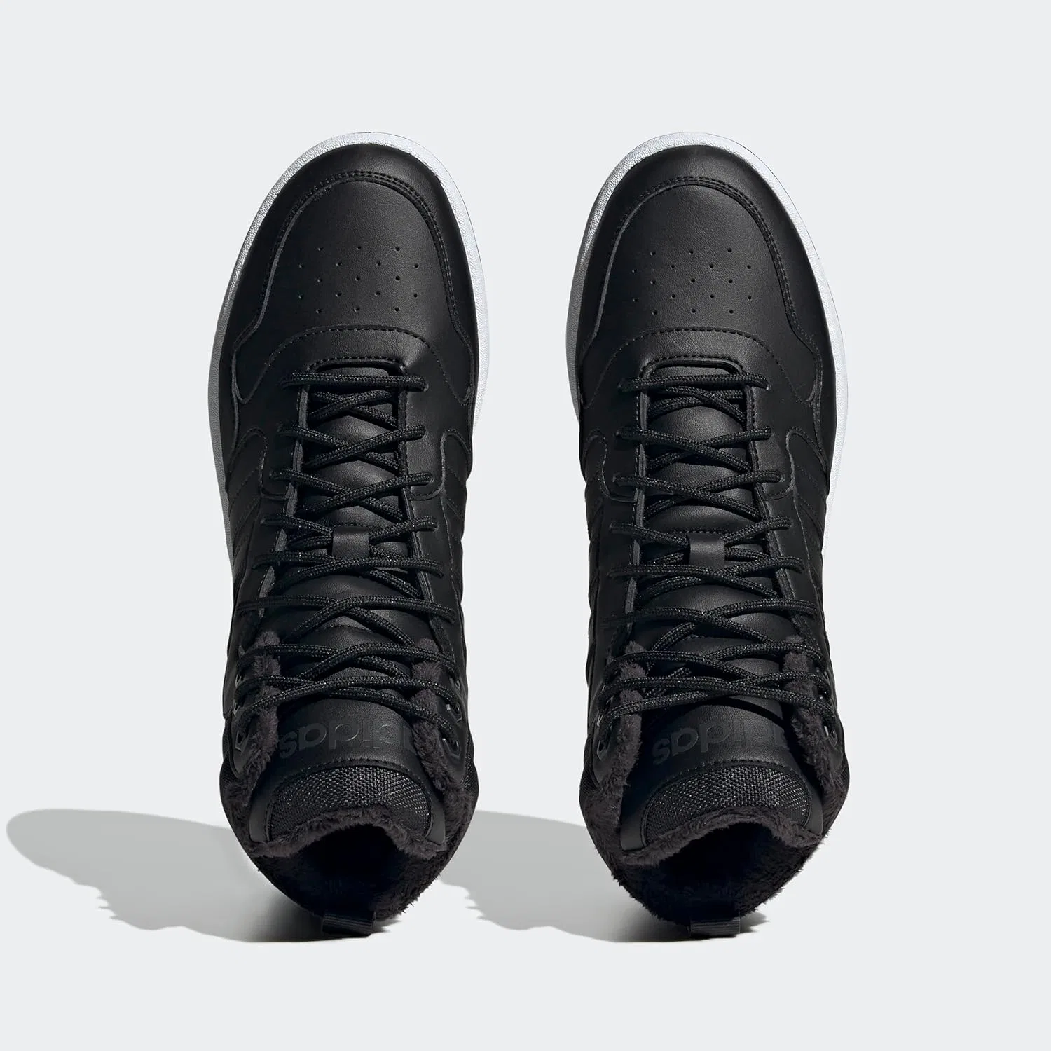 Мужские баскетбольные кроссовки Adidas Hoops 3.0 Mid Lifestyle с меховой подкладкой, зимние, Core Black Core Black Ftwr White — фото 3