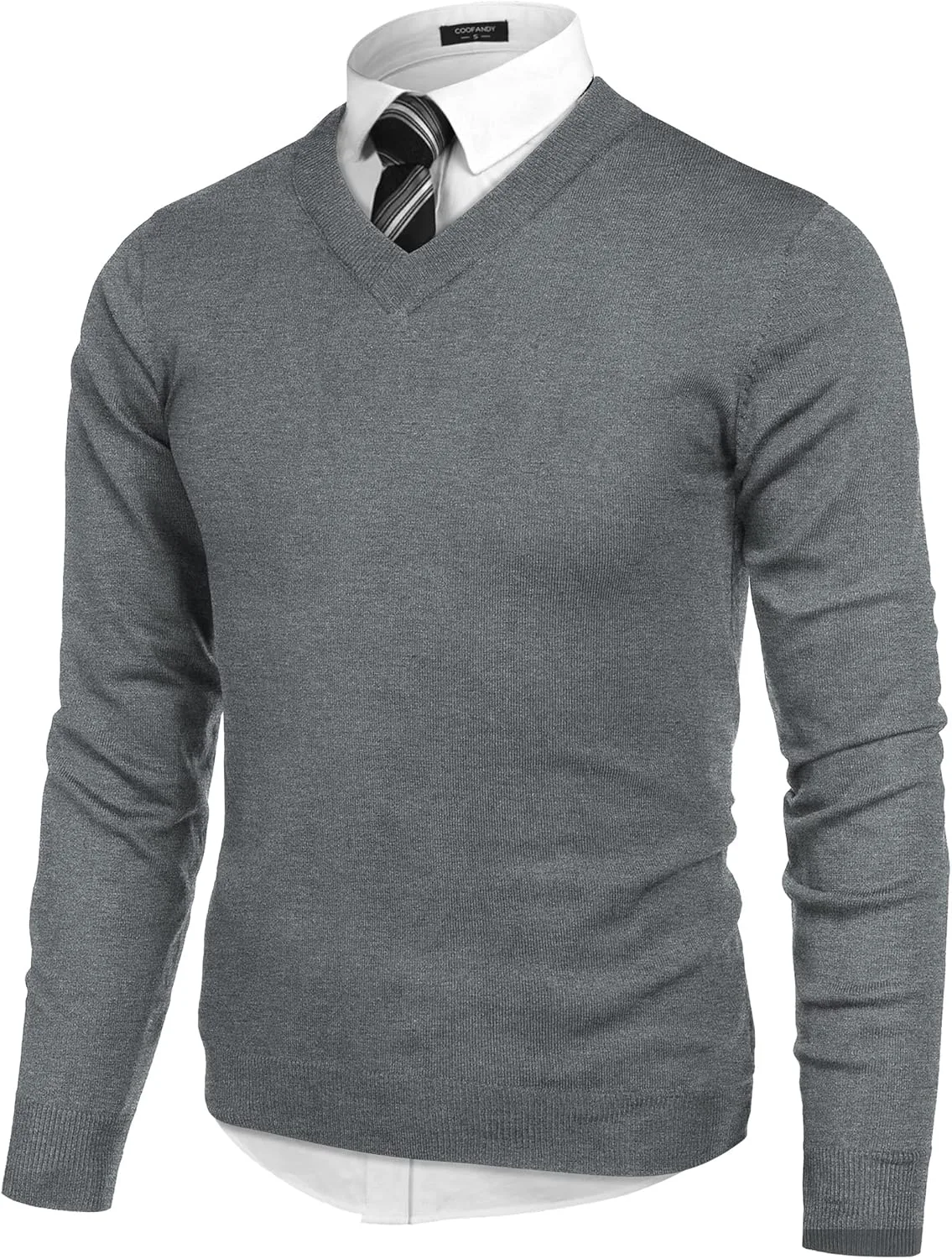 

COOFANDY мужской свитер с V-образным вырезом, длинным рукавом и Slim Fit