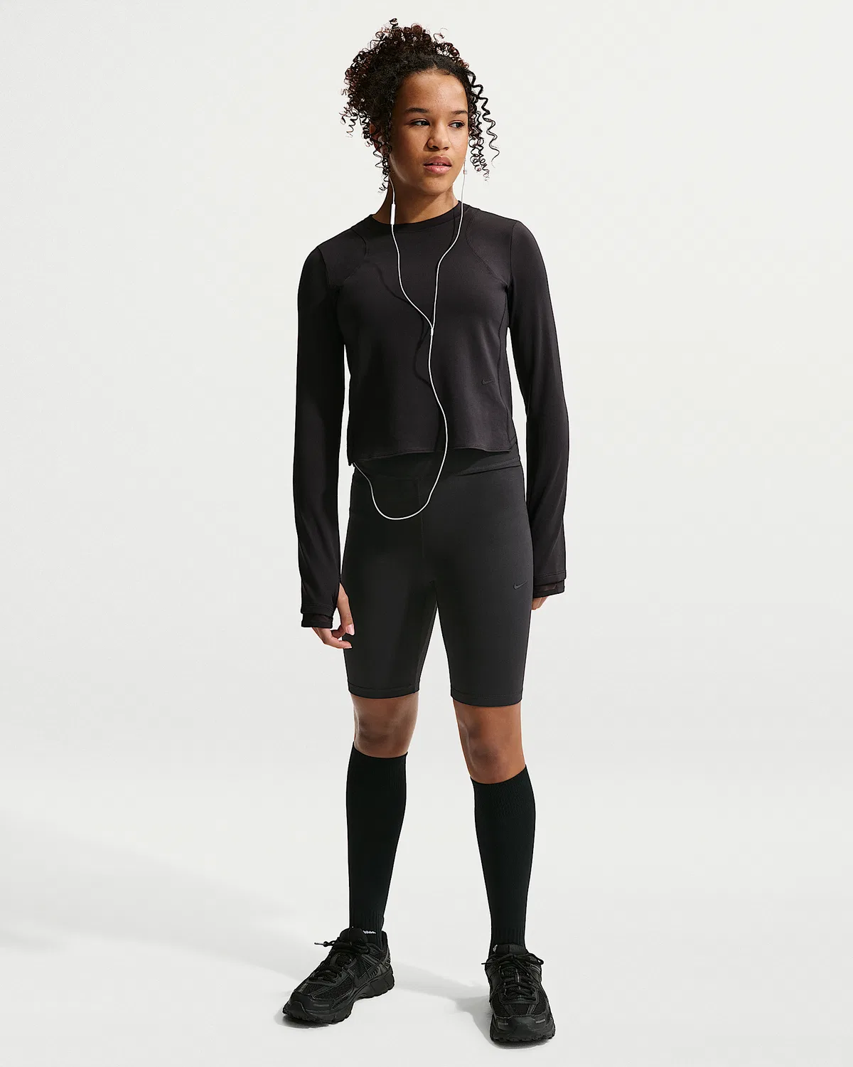 Детские шорты Nike MAVN Dri-FIT с высокой посадкой, 7", Black/Black
