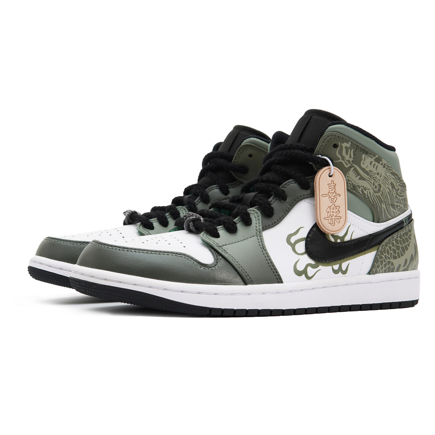 Кроссовки Air Jordan 1 Vintage Basketball Shoes Men Mid-Top Green — фото 2