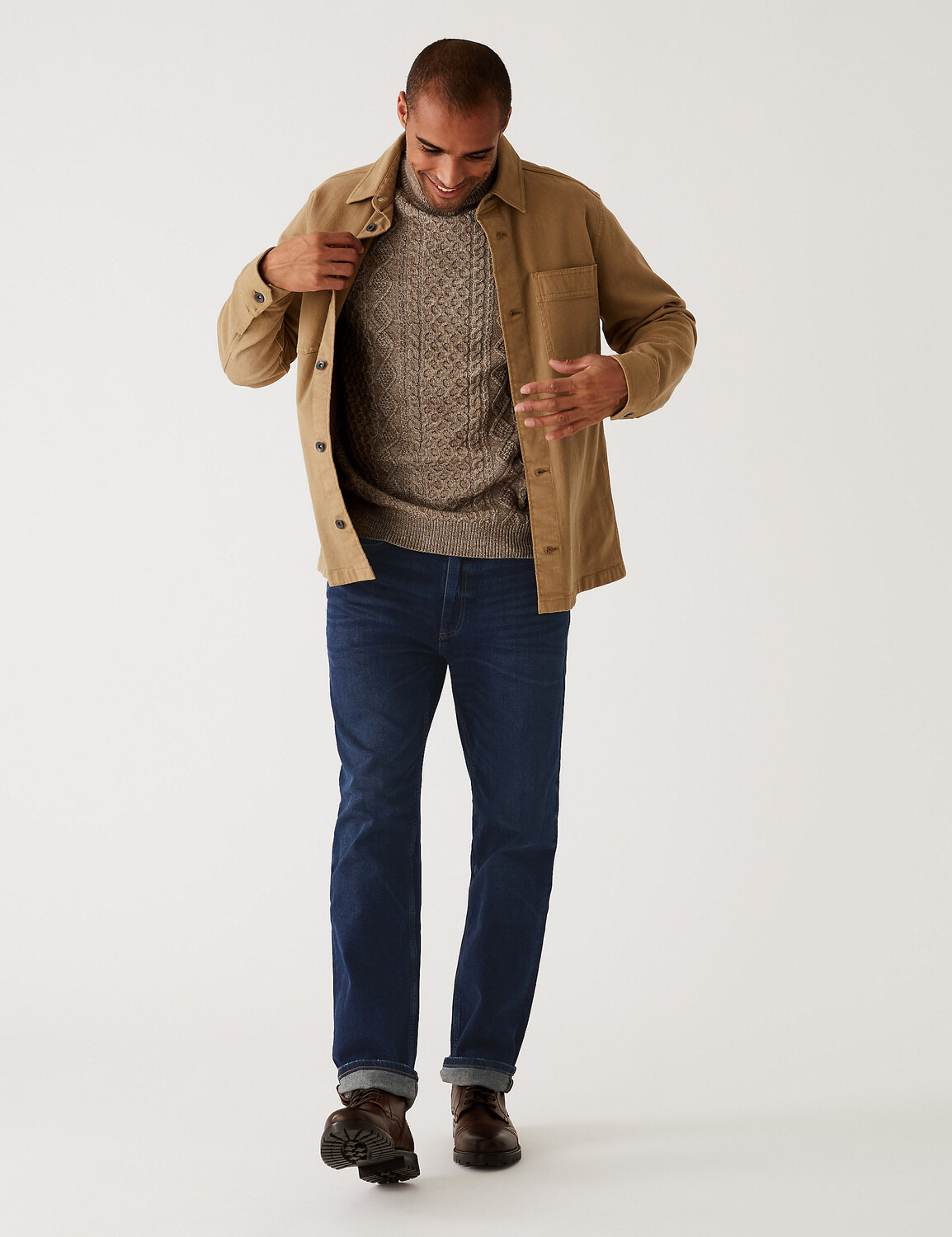 

Джинсы стрейч прямого кроя в винтажном стиле Marks & Spencer