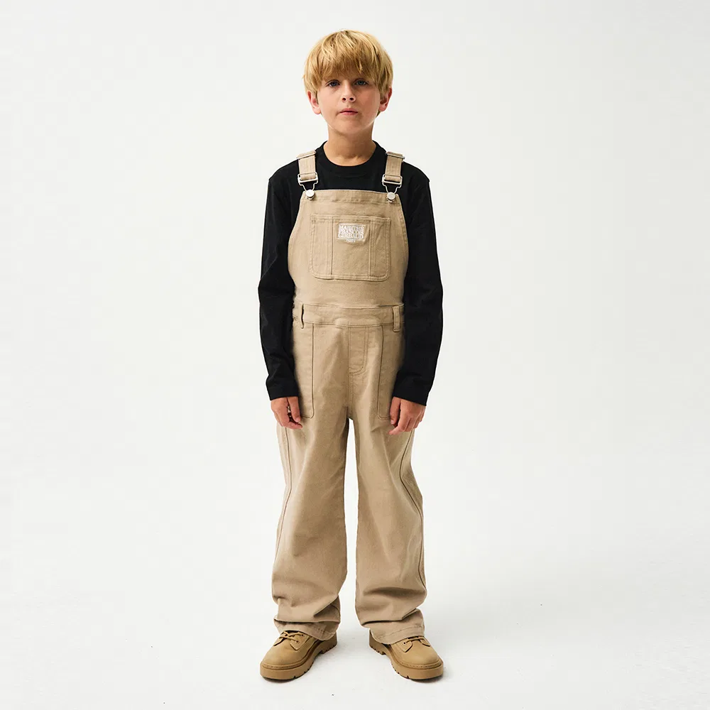Детский хлопковый комбинезон Enfant бежевый от Marithé Kids