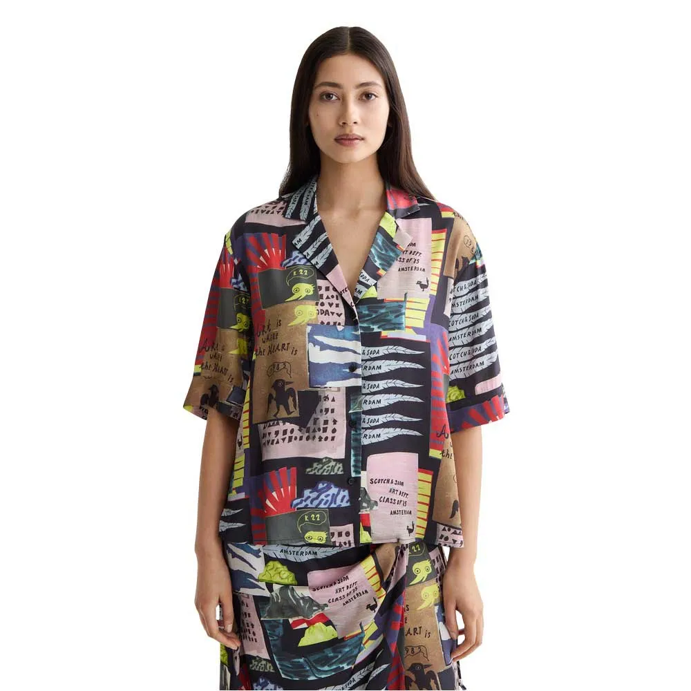 

Рубашка с коротким рукавом Scotch & Soda Printed Fluid, мультиколор