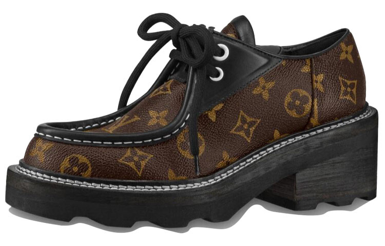 Ботинки женские Louis Vuitton Beaubourg на платформе, коричневый