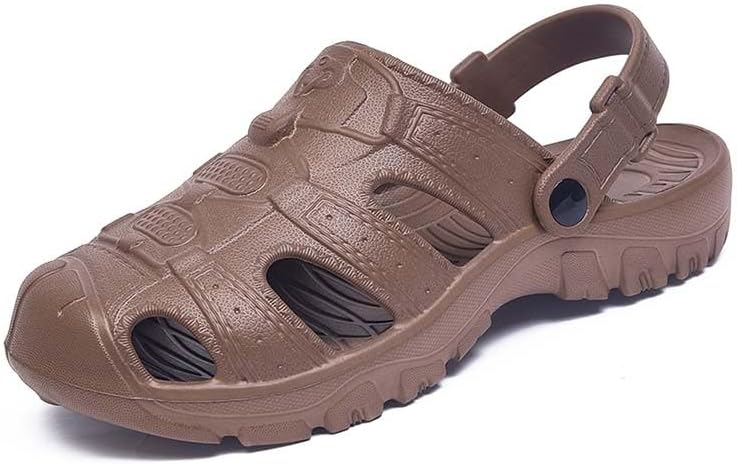 

Унисекс садовые сабо, женские и мужские садовые сабо, дизайн в стиле кроссовок, легкий материал EVA, противоскользящие и износостойкие, модные пляжные сандалии, для использования дома и на улице Vtiao, коричневый