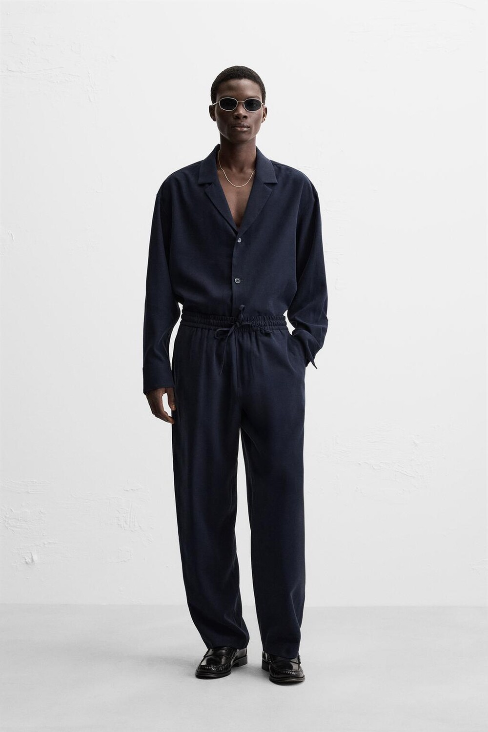 

Струйные брюки ZARA, темно-синий