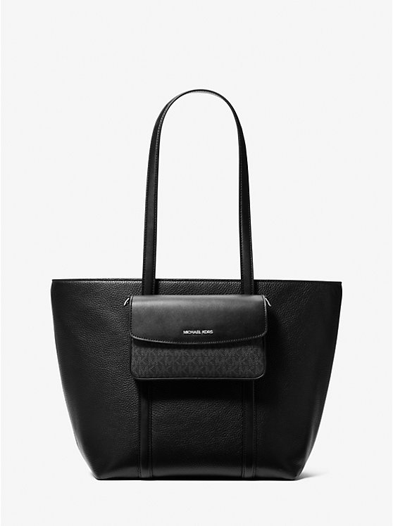 

Большая сумка-тоут 2 в 1 из шагреневой кожи Jet set Michael Kors, черный