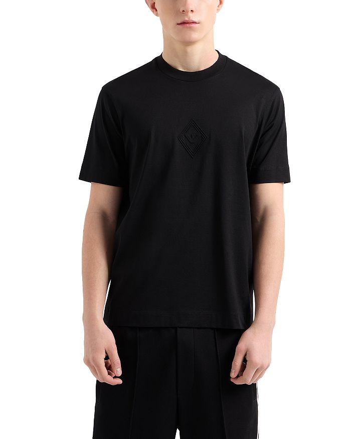 

Футболка из хлопка с тисненым логотипом Eagle Emporio Armani, черный