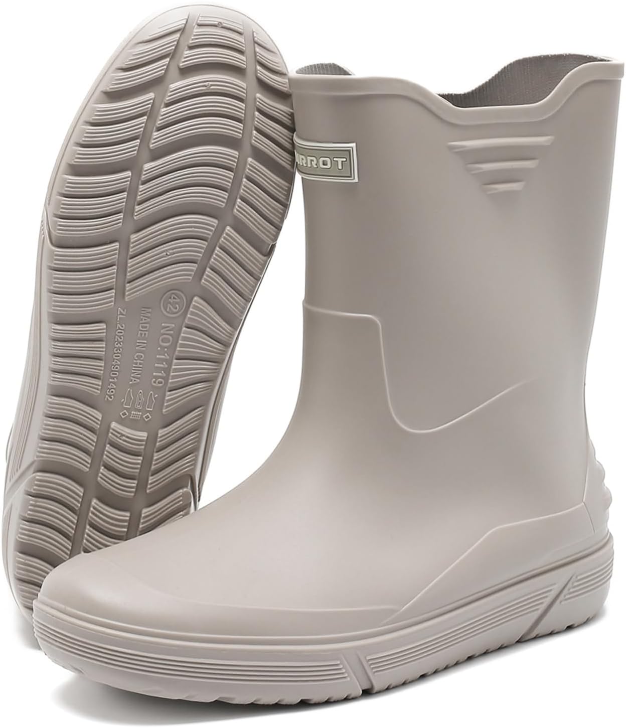 

Резиновые сапоги Hsttgsr для мужчин, водонепроницаемые, модные, с нескользящей подошвой, для работы на улице и садовых работ, средней длины, удобные, легкие, для рыбалки и альпинизма, серый