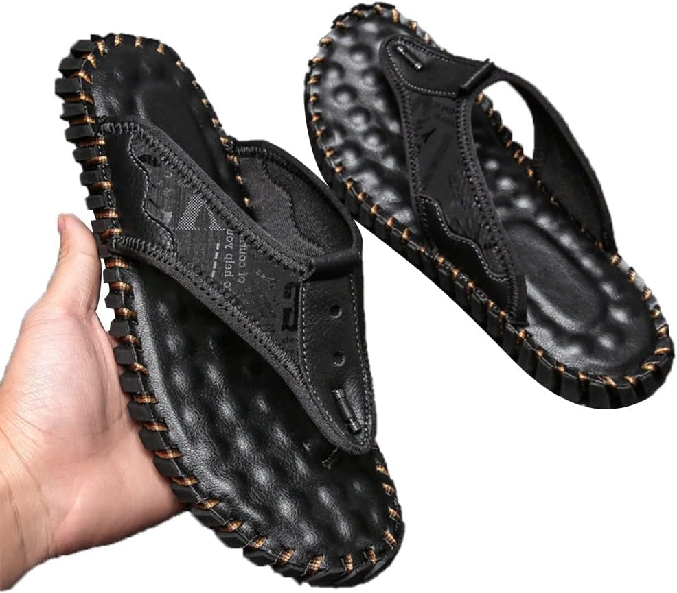 

Мужские шлепанцы с кожаной перемычкой, легкие водные тапочки, открытый носок, удобные летние пляжные шлепанцы для бассейна, душа, общежития, спорта, для улицы и дома, широкая лента, противоскользящая подошва Mtfbq, черный