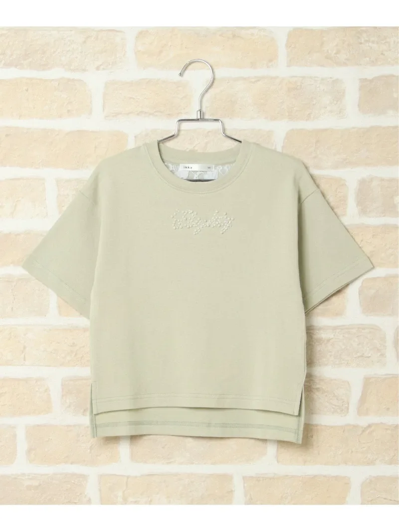 Детская футболка Pearl Bijou с логотипом спереди и сзади (120-160 см) Ikka, Olive Green — фото 3