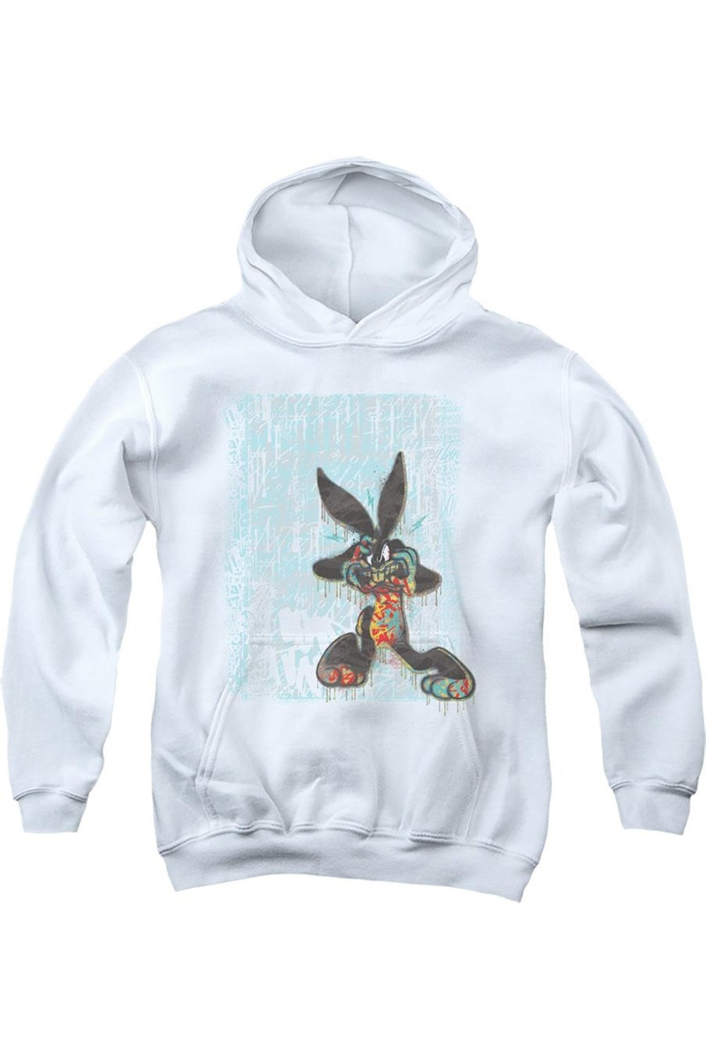 

Looney Tunes Граффити Кролик Молодежная Толстовка с Капюшоном Gildan, белый