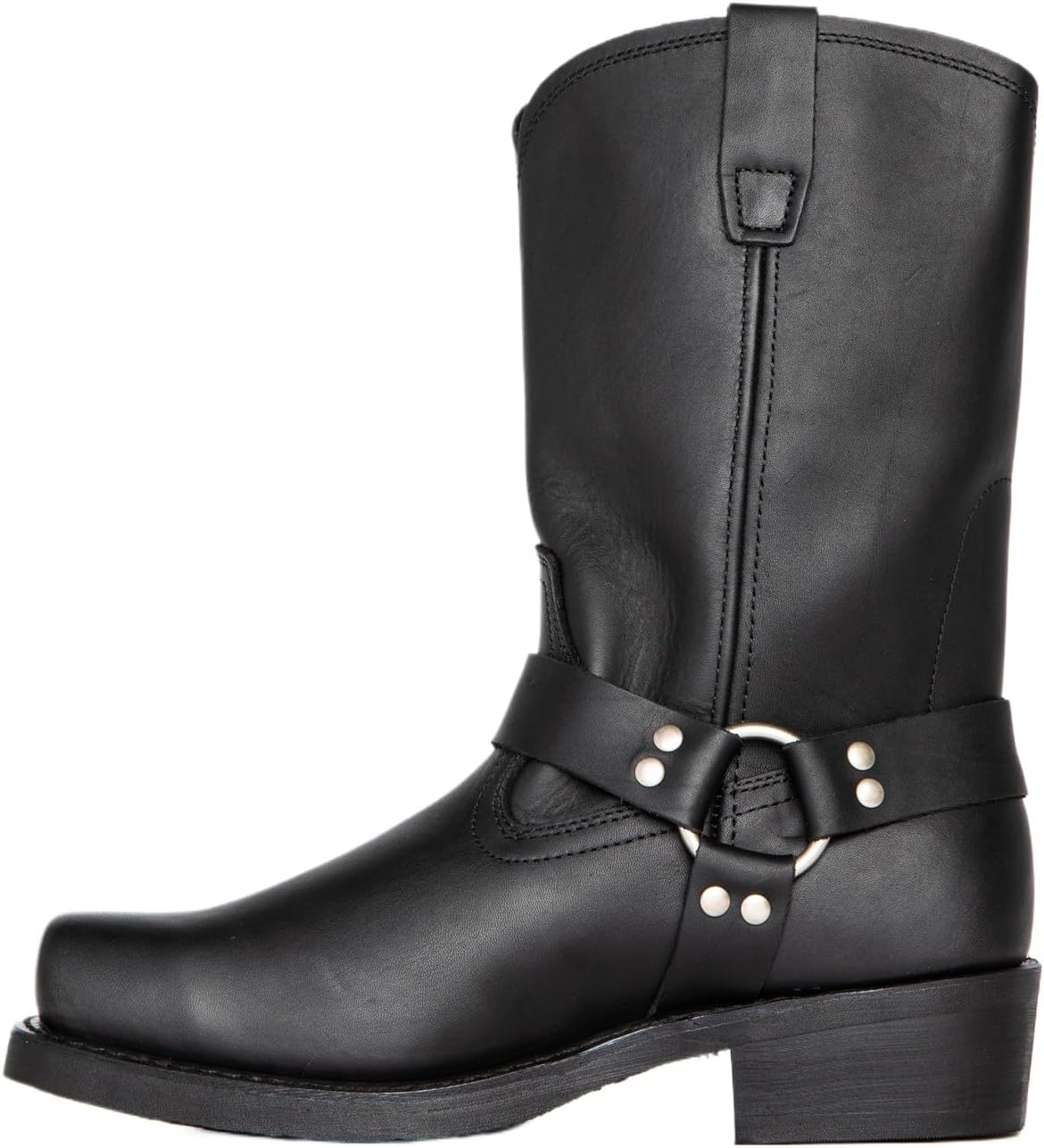 

Мужские классические вестерн-ботинки ковбой с квадратным носком, ремешки, средняя голень, сапоги на стойке, мужские вестерн-ботинки из PU-кожи Hhhchpm, черный