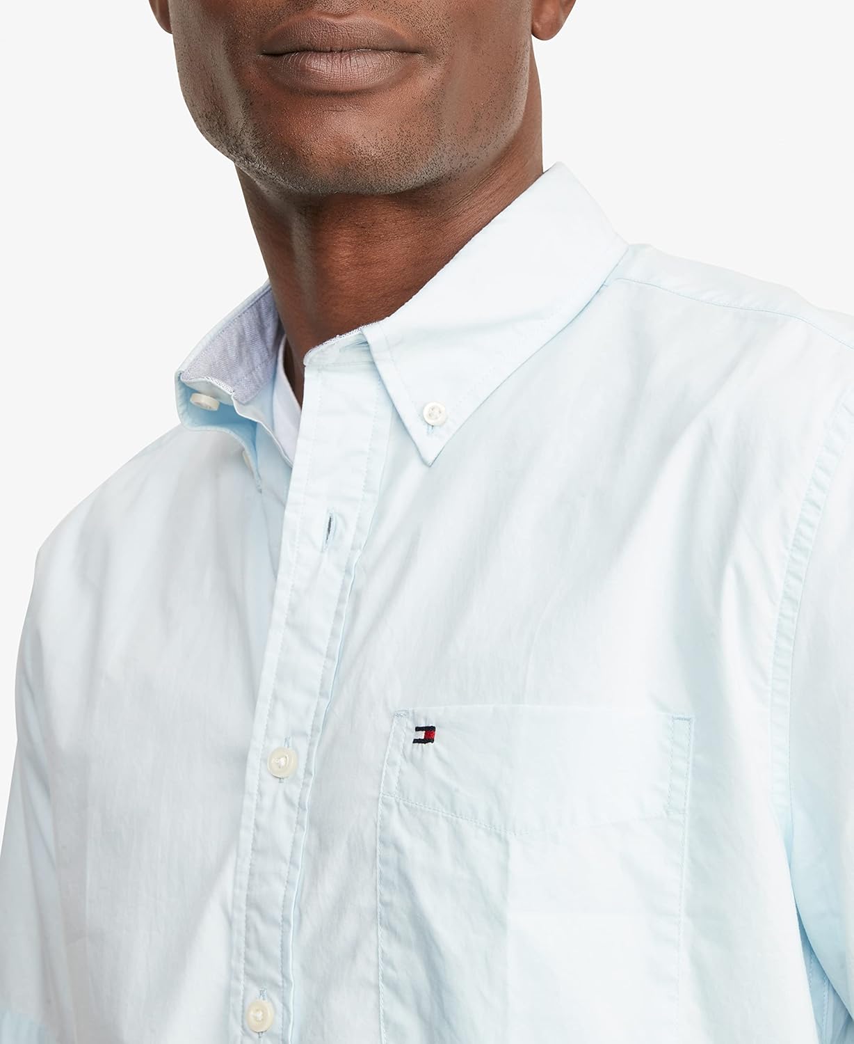 Мужская рубашка Tommy Hilfiger на пуговицах с коротким рукавом, классический крой, Keepsake Blue — фото 3