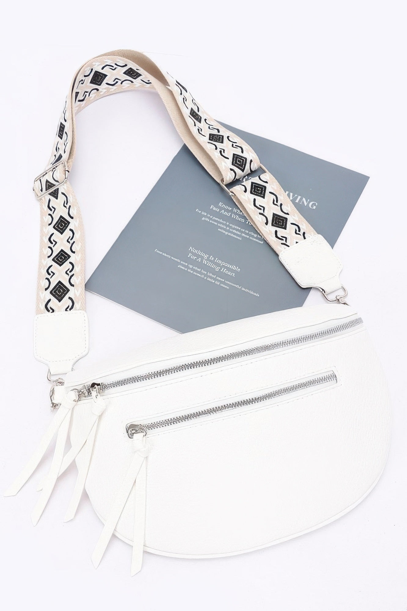 

Кожаный пояс-сумка через плечо FASHNZFAB, белый