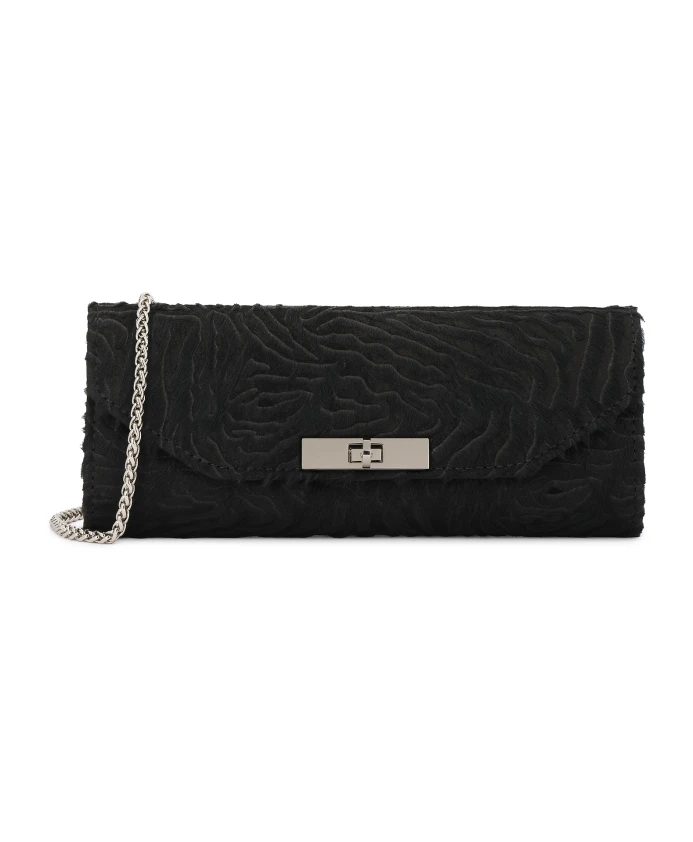 

Удлиненная вечерняя сумочка с щетиной Kazar, черный