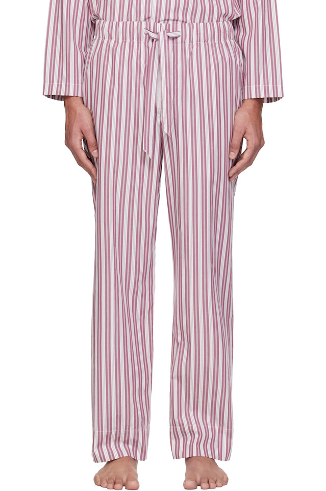 

Tekla Пижамные штаны из розово-белого поплина