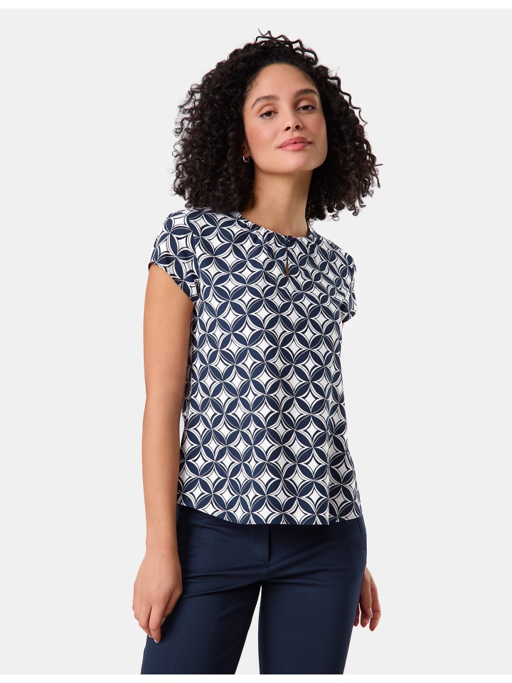 

Блуза Gerry Weber Bluse Kurzarm, цвет NightSky/Offwhite