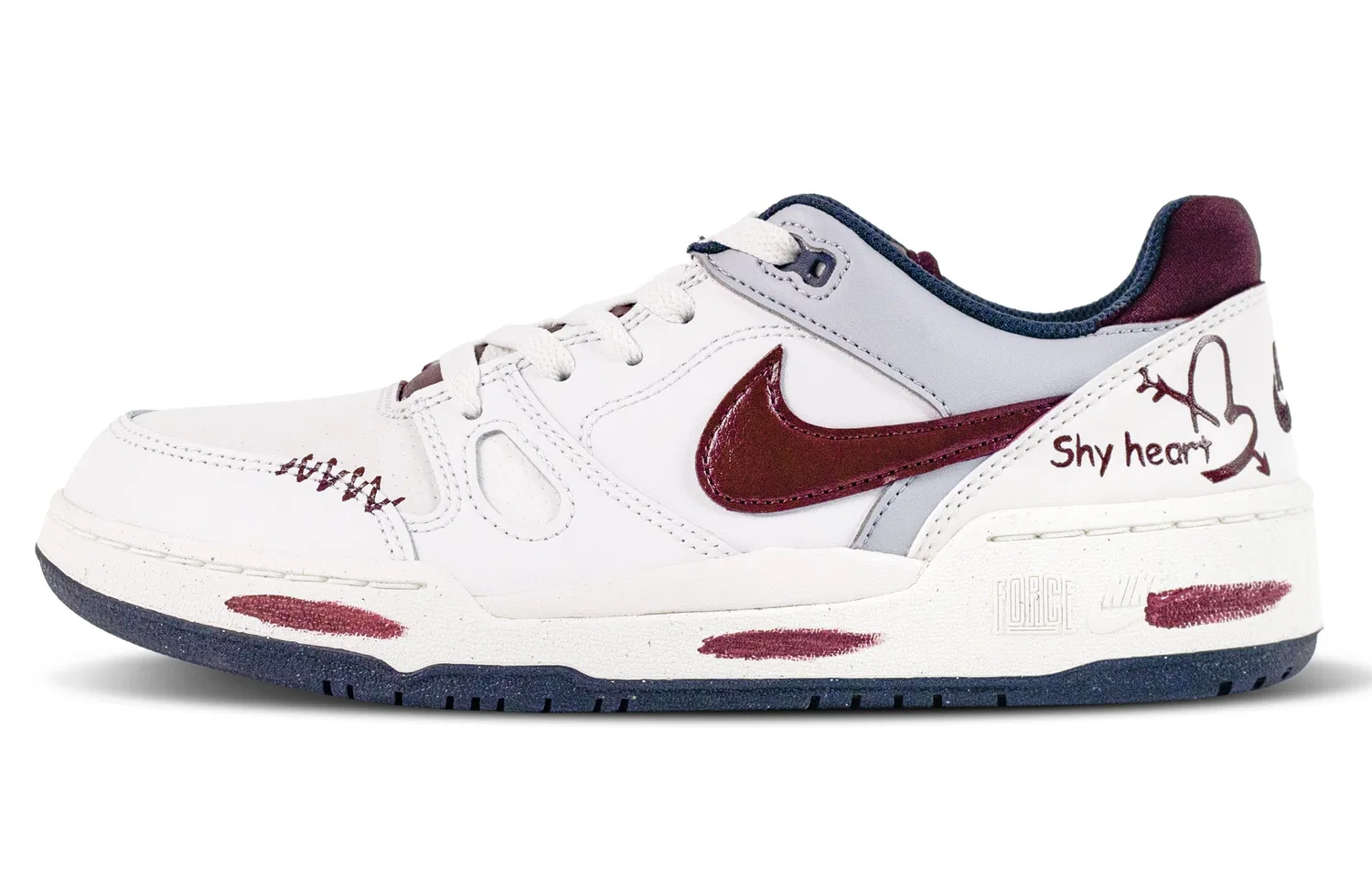 Кроссовки Full Force Heartbeat Nike бело-красные — фото 3