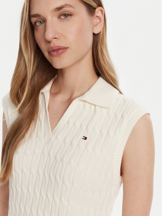 Свитер regular fit WW0WW45655 Tommy Hilfiger, экрю — фото 4
