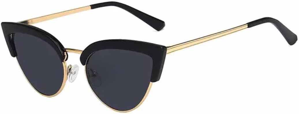 

Модные солнцезащитные очки «кошачий глаз» для женщин, ретро-очки серого цвета с толстой оправой, солнцезащитные очки для мужчин, защита от УФ-излучения UV400 VVTWSSW, Black Gray