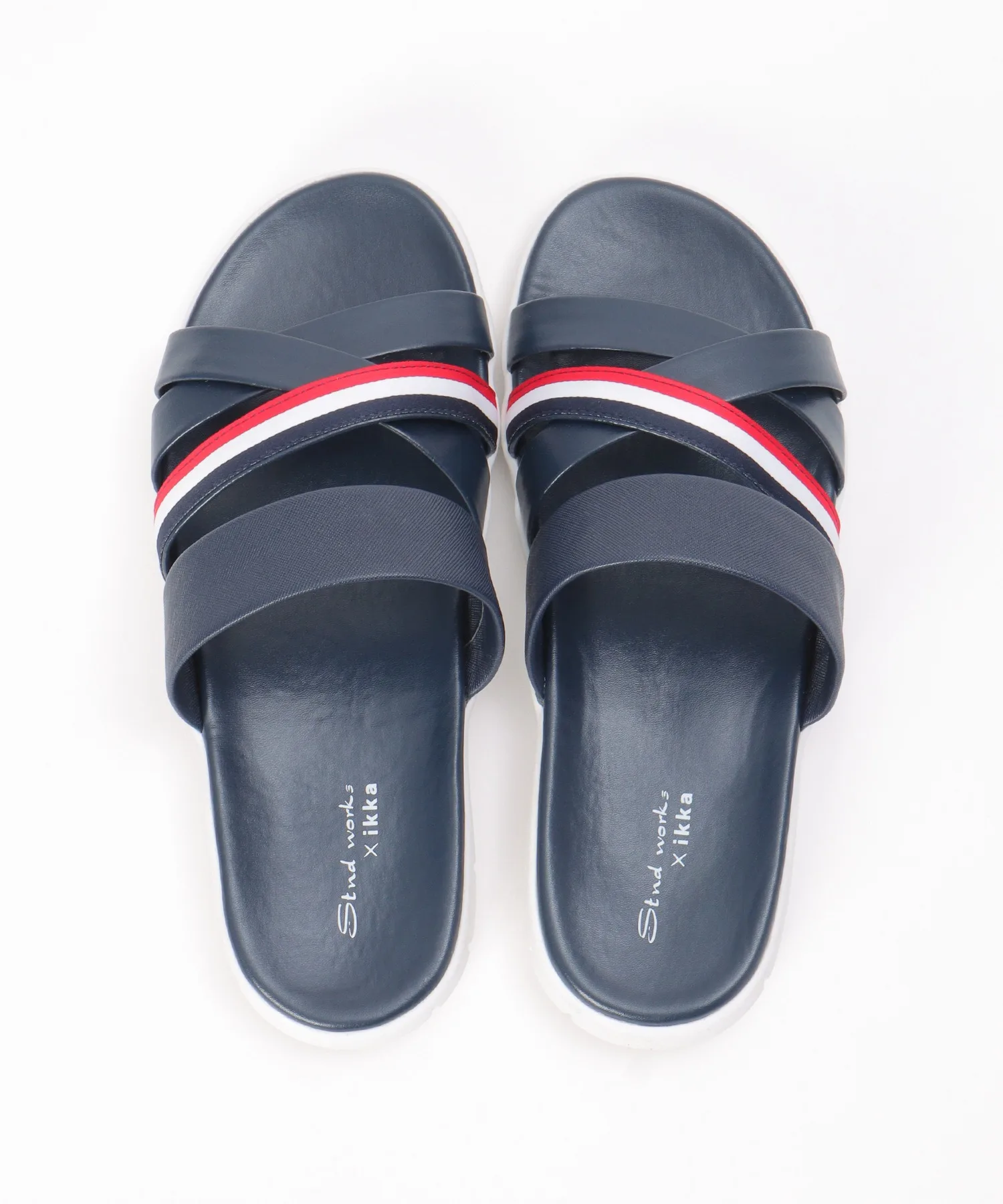 Мужские сандалии с перекрестными ремнями и мягкой подошвой ikka Comfort Navy