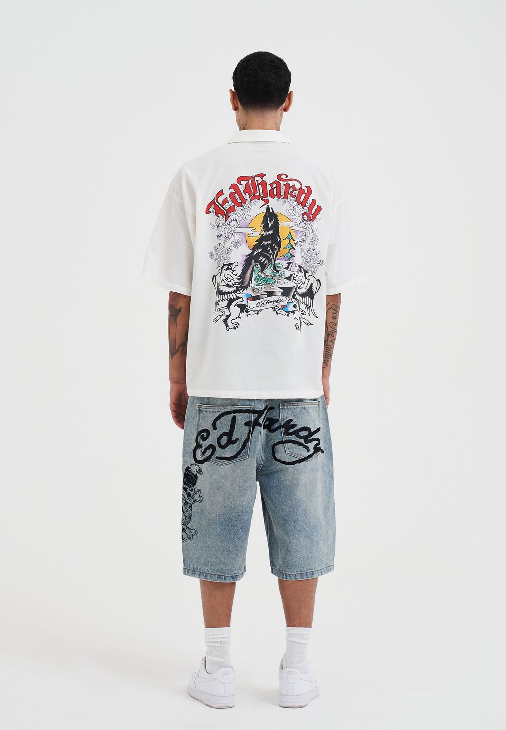 

Рубашка DON WOLF DRAGON PRINTED CAMP Ed Hardy, белый