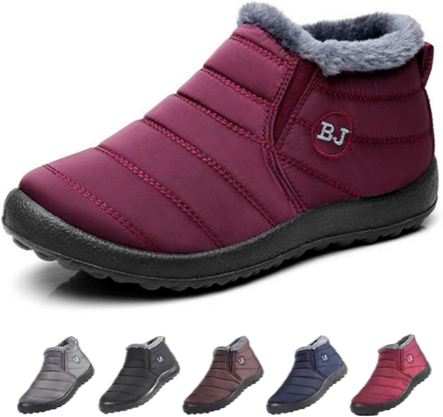 

Зимние ботинки для женщин, водонепроницаемые с меховой подкладкой, теплые мужские прогулочные ботинки для улицы, противоскользящие, легкие, ботильоны, зимняя обувь на слип-он (кофейный, 41 EU) Generic, фиолетовый