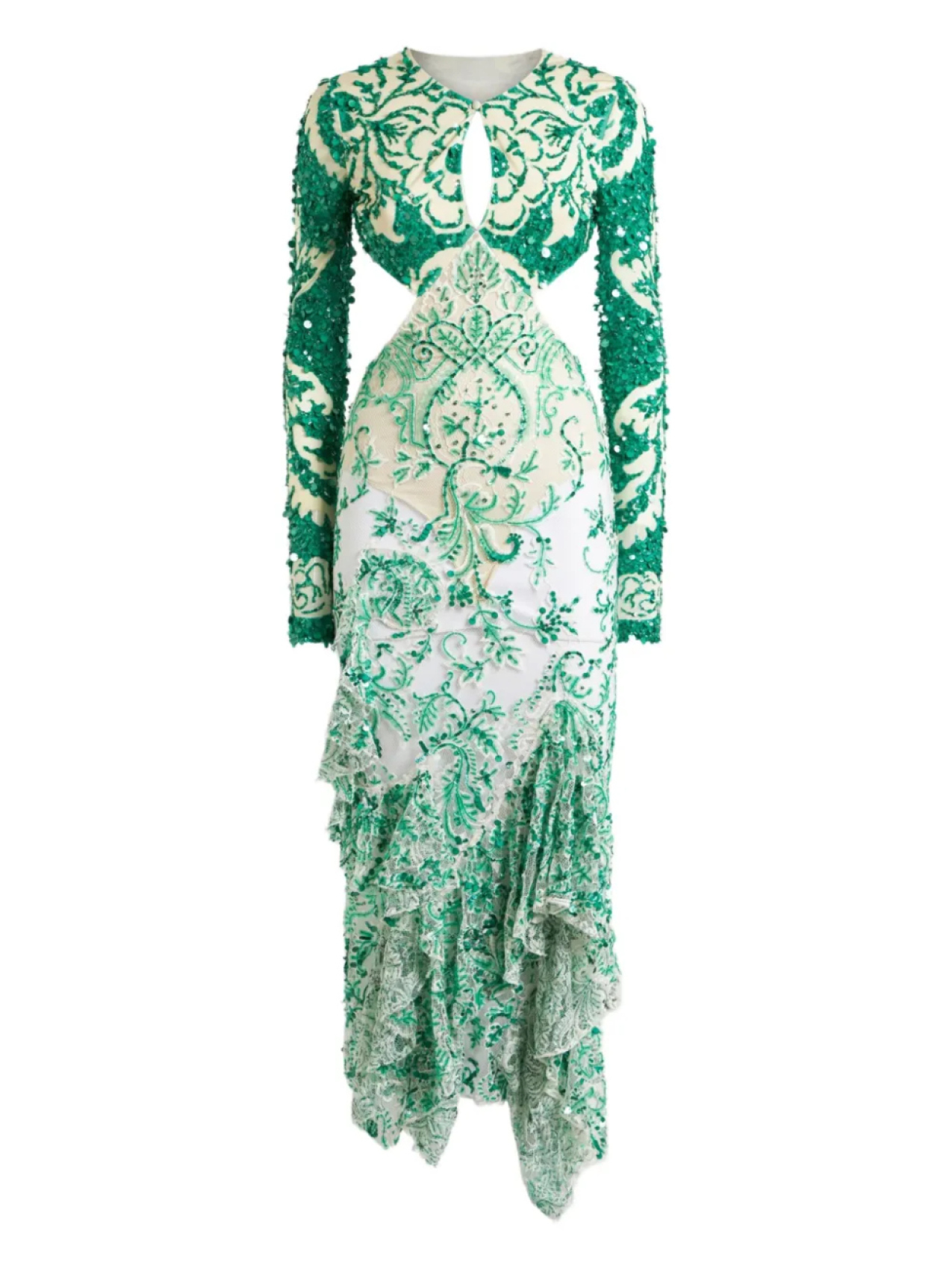 

Платье ETRO, украшенное пайетками, зеленый