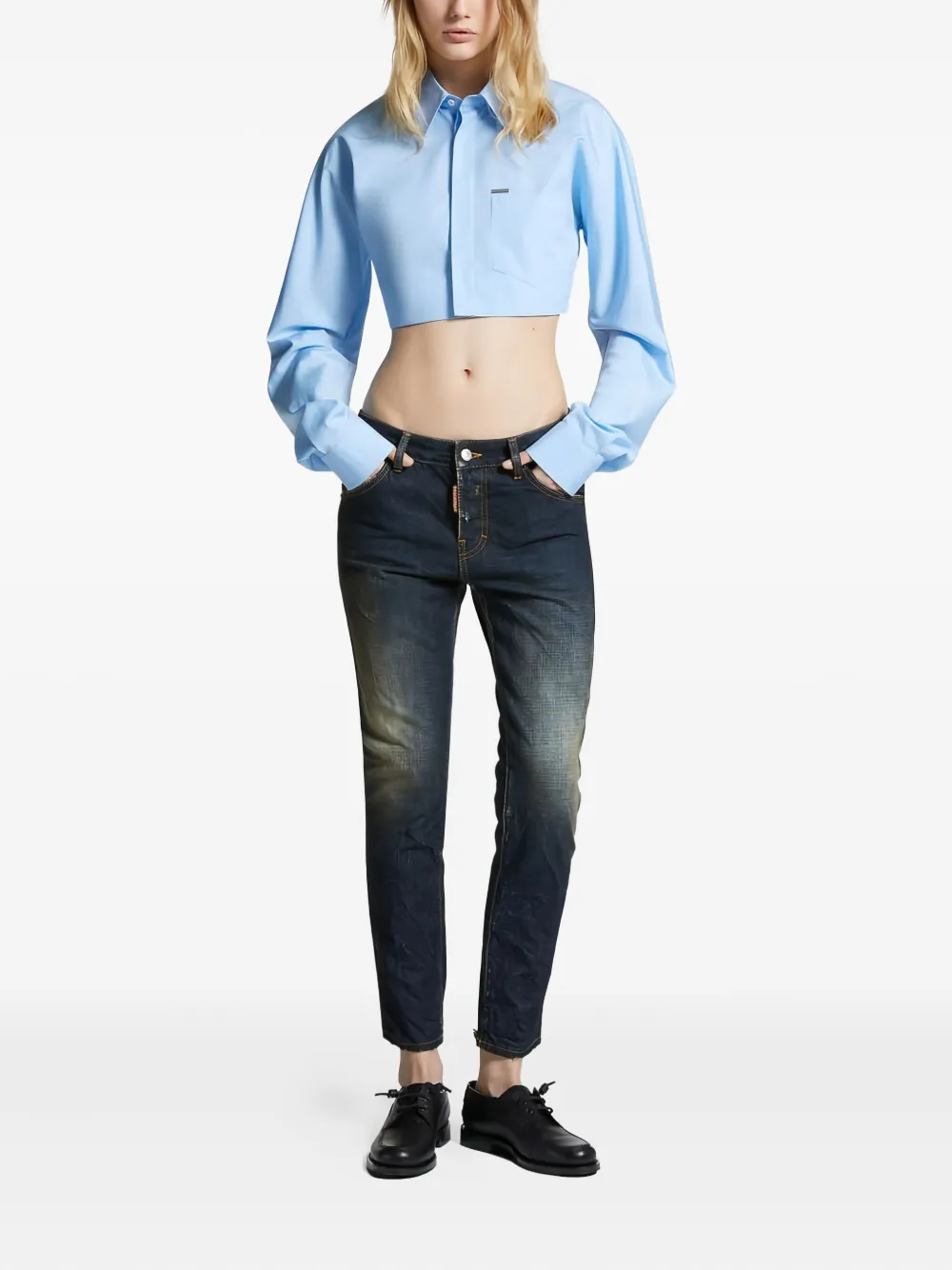 Джинсы Cool Girl с эффектом темного песочного потертости Dsquared2 — фото 2