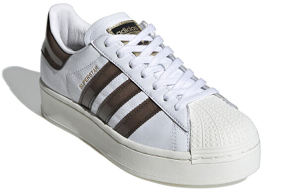 Кроссовки (WMNS) adidas BlackPinkadidas originals Superstar Bold 'White Brown', белый — фото 2