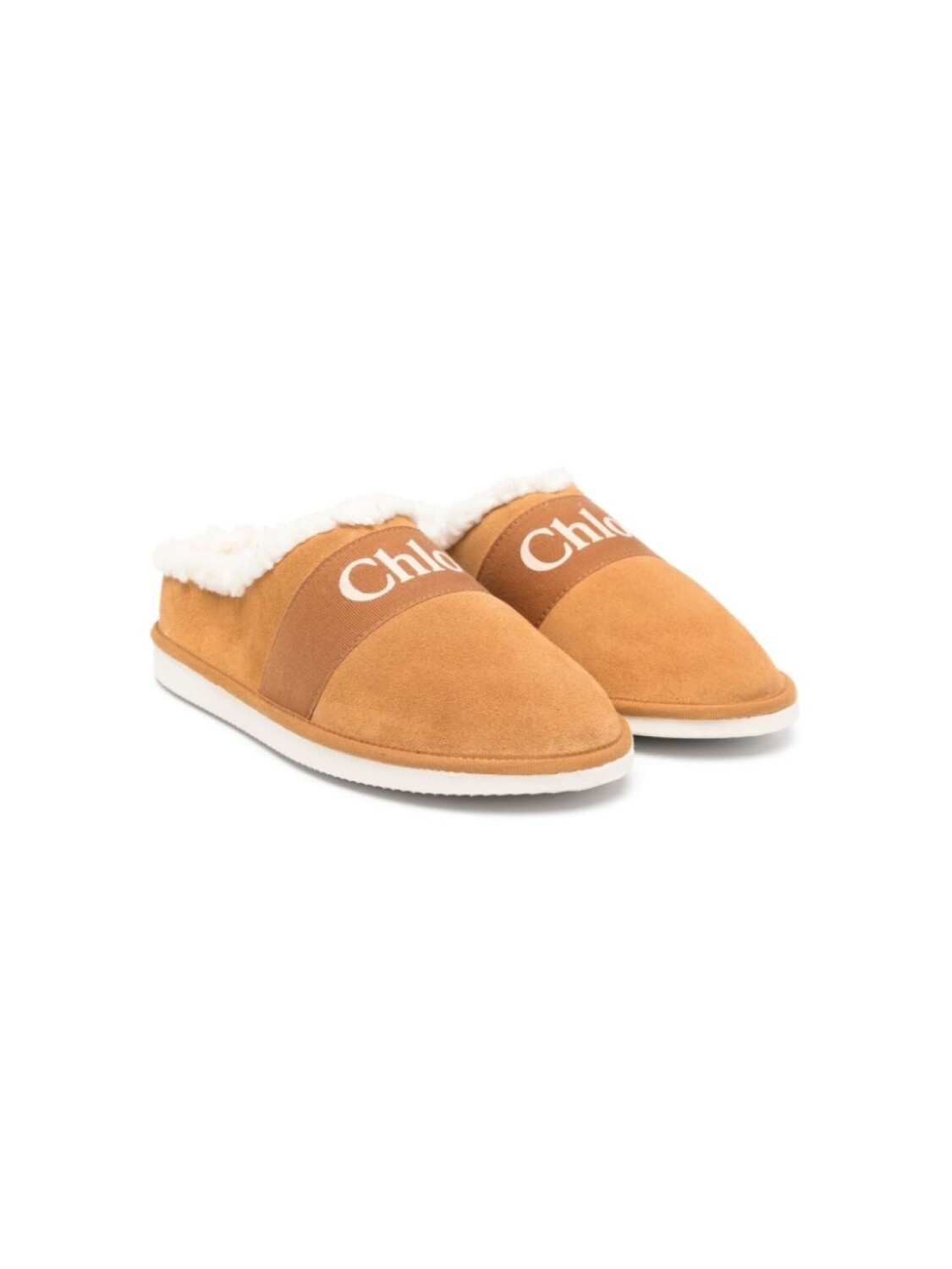 

Тапочки Chloé Kids с логотипом, серый
