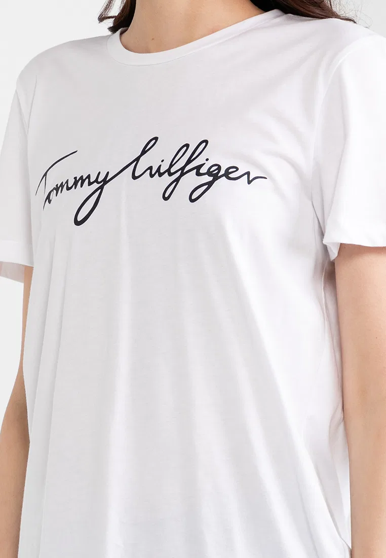 Футболка с круглым вырезом, Signature Tommy Hilfiger, белый — фото 3