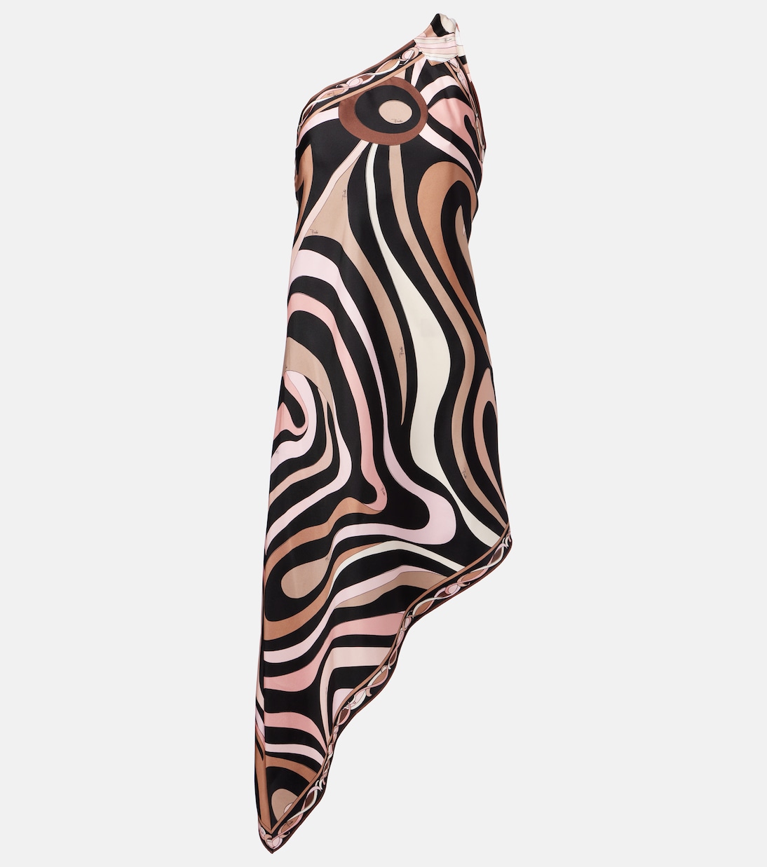 

Марморовый шёлковый минидресс Pucci, Nero/Pink