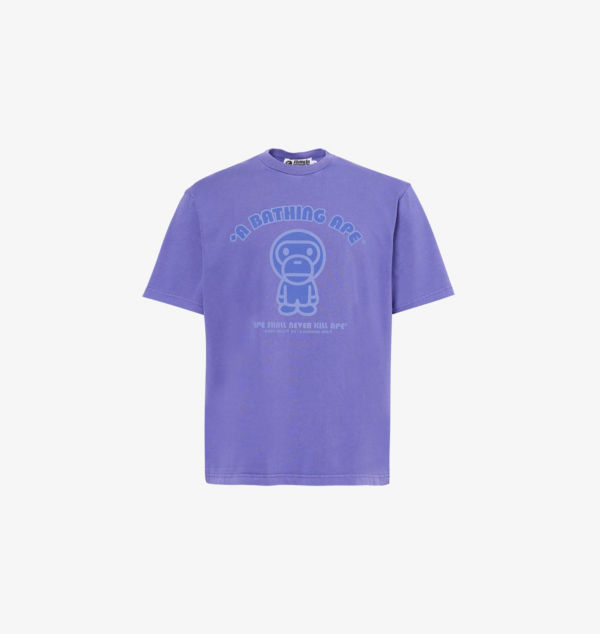 

Футболка свободного кроя из хлопкового джерси с круглым вырезом и графическим принтом A Bathing Ape, фиолетовый