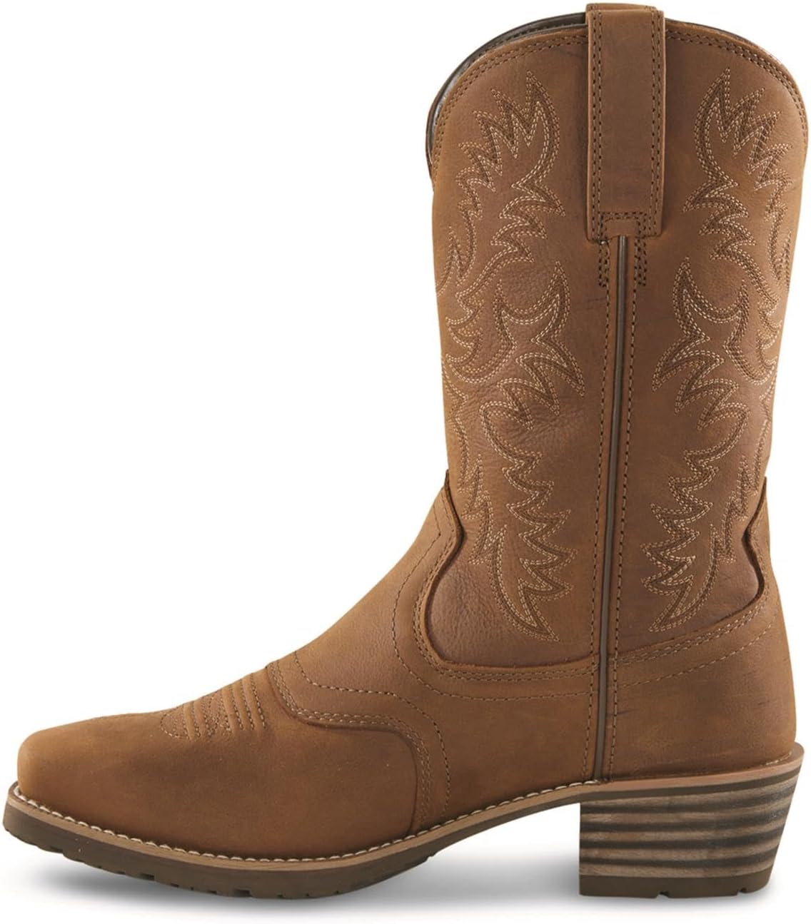 Мужские западные сапоги Ariat Hybrid Roughstock с квадратным носком, Status Brown — фото 3