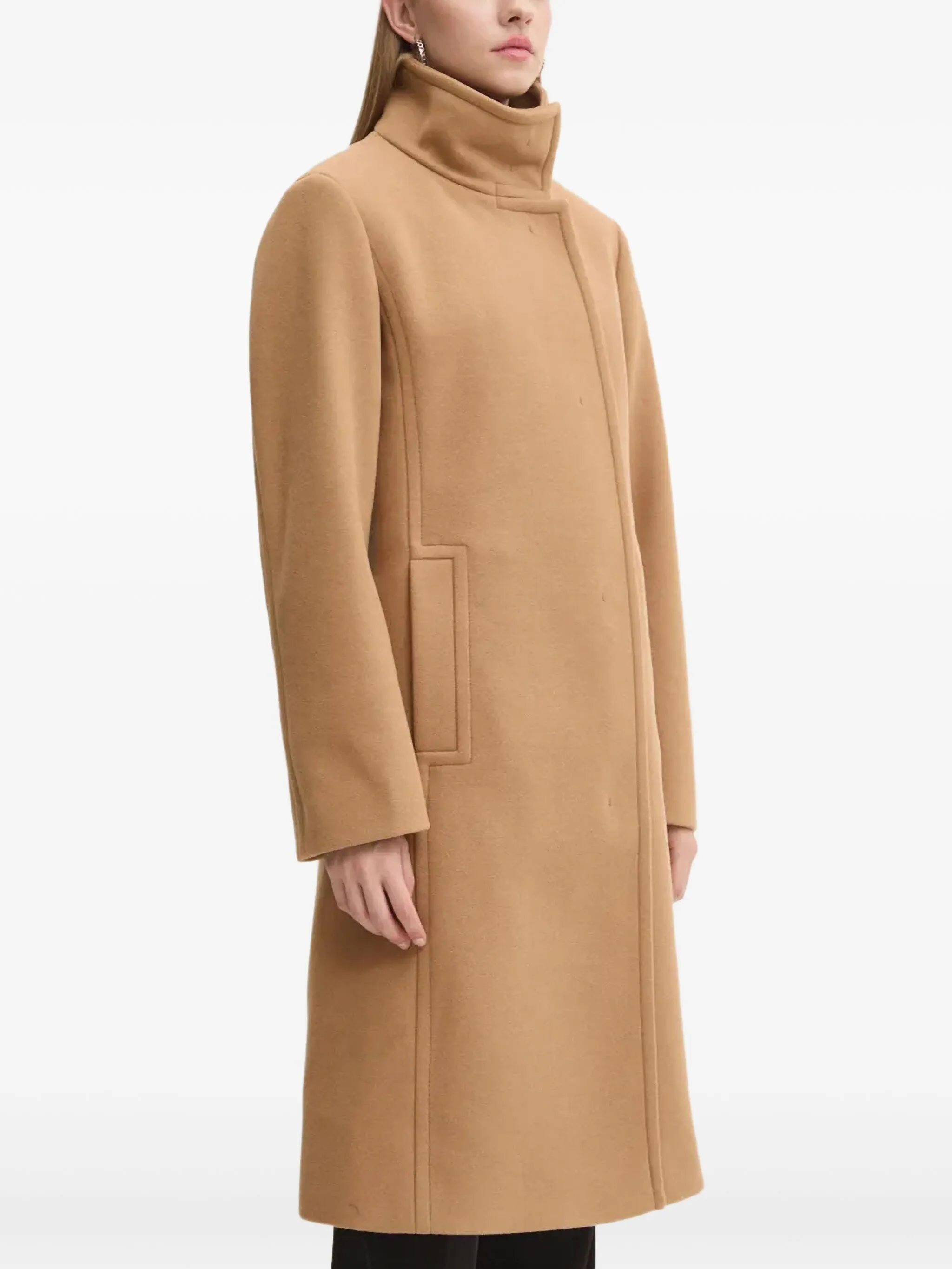 

Пальто с высоким воротником Hugo, коричневый