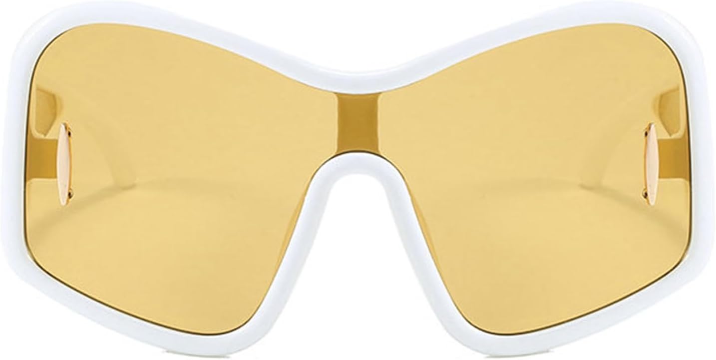 

Солнцезащитные очки Willochra Oversized Wave Maske для женщин и мужчин, модные винтажные солнцезащитные очки в стиле панк, большая оправа, защита от УФ-излучения UV400, F25, C6