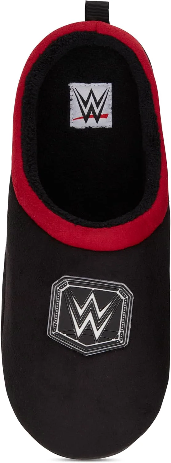 Тапочки WWE с мужским чемпионским поясом - Джон Сина, Роман Рейнс, Сет Роллинс, тапочки-кломбы с дизайном чемпионского пояса по рестлингу, черный — фото 3
