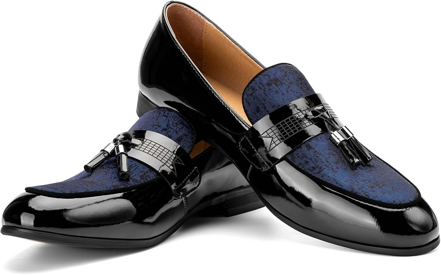 

Мужские кожаные туфли JITAI с узорной печатью, мужские деловые лоферы, слипоны, повседневные лоферы, курительные тапочки, синий