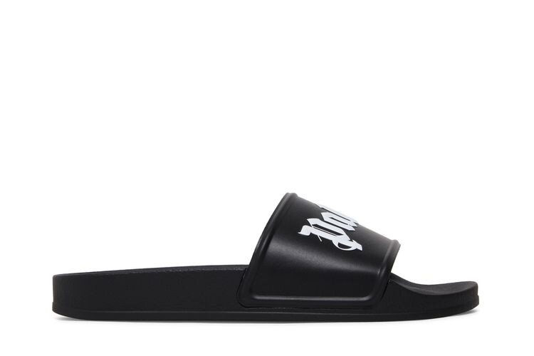 

Кроссовки Palm Angels Logo Slide Black White, черный