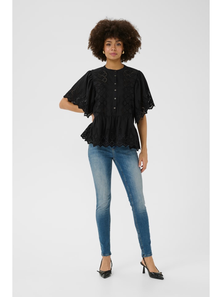 

Блузка с короткими рукавами CUhawaii свободного кроя черного цвета CULTURE