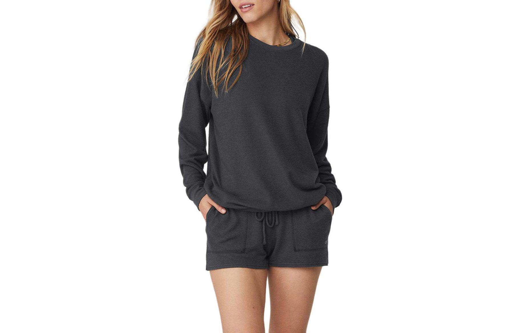 

Свитшот Women's Crew Neck Moderate Regular Alo Yoga, anthracite cinder