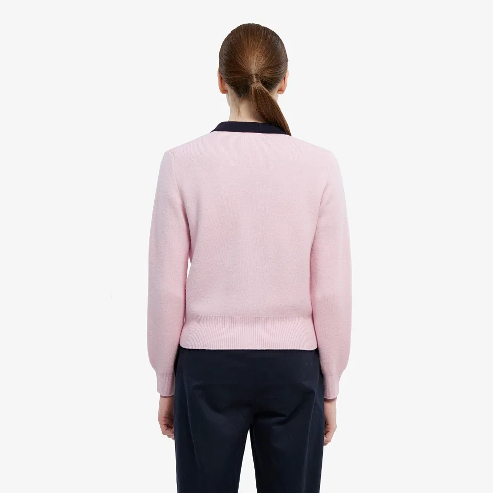 Кардиган Lacoste базовый с V-образным вырезом, светло-розовый — фото 3