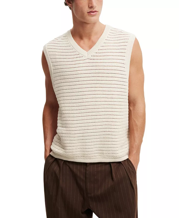 

Мужской летний вязаный жилет COTTON ON, коричневый/бежевый