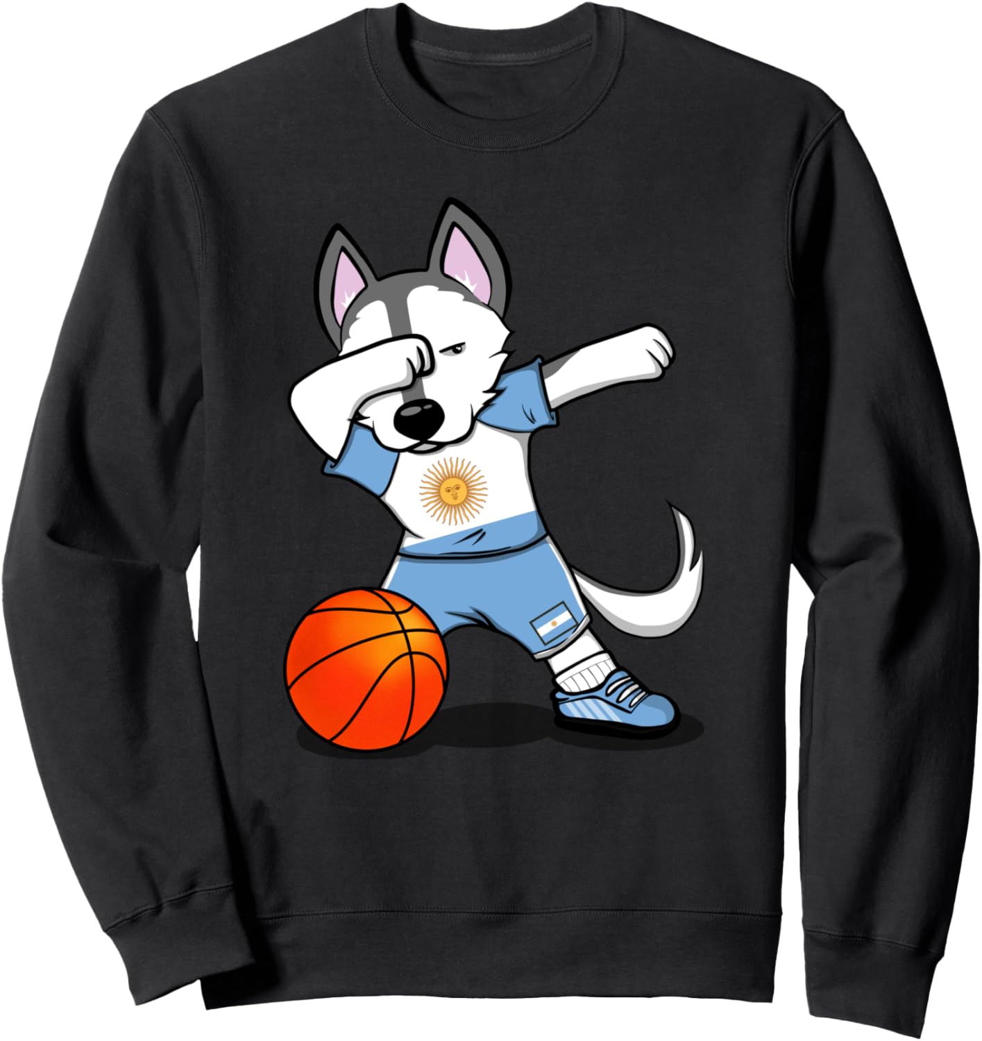 

Футболка с изображением хаски, болельщика баскетбола Аргентины, флага Аргентины, любителя спорта, баскетбольной тематики Аргентины Teeisle Argentina Basketball, черный