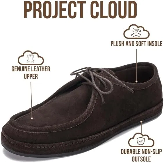 Мужские лоферы из натуральной кожи, водонепроницаемые, Choco Brown Suede Project Cloud — фото 3