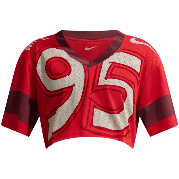 Укороченная футболка Nike Oversized 'University Red/Team Red/Chalk'
